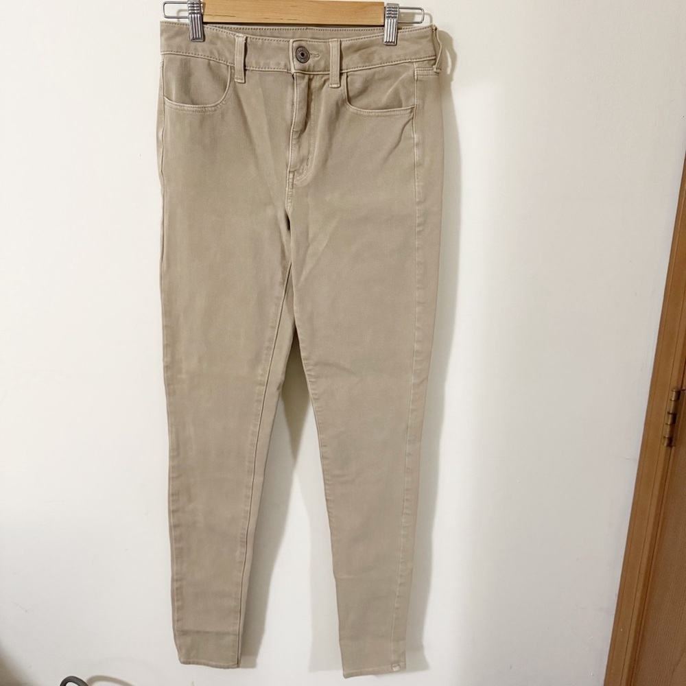 American Eagle Womens Hi Rise Jegging Tan Jeans Denim Size 6 X-LONG